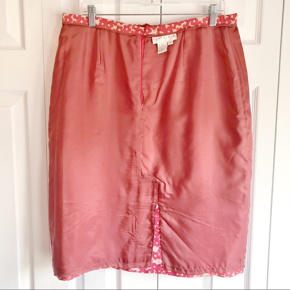 Doncaster Linen & Silk Salmon Pink Floral Print Mini Skirt Size 14 - Picture 16 of 16